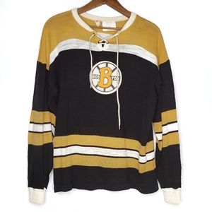 Vintage Boston Bruins Lace-up Knit Sweater Jersey